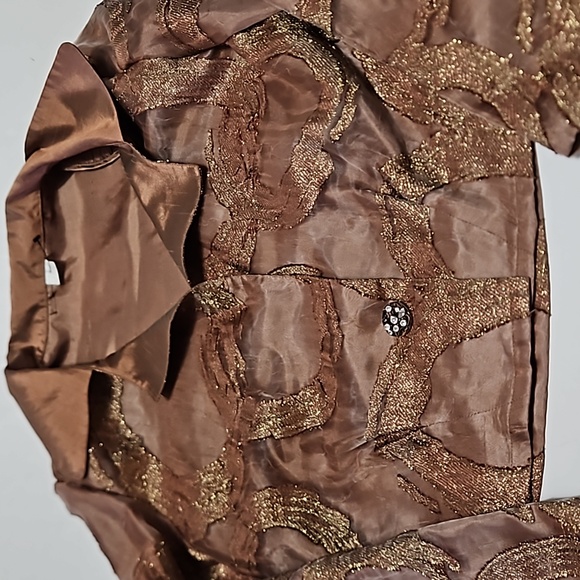 Women's 2pc Bronze Dress & Blazer Lined Matching Suit Set #W-724 - Picture 14 of 16